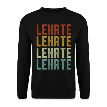 Lehrte Stadt Retro Vintage - Unisex Pullover - Schwarz - Vorne - Alina (178cm) & Michal (187cm)