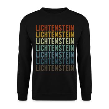 Lichtenstein Stadt Retro Vintage - Unisex Pullover - Schwarz - Vorne - Alina (178cm) & Michal (187cm)