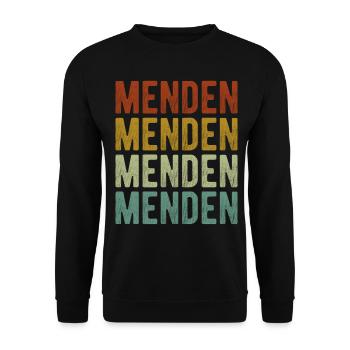 Menden Stadt Retro Vintage - Unisex Pullover - Schwarz - Vorne - Alina (178cm) & Michal (187cm)