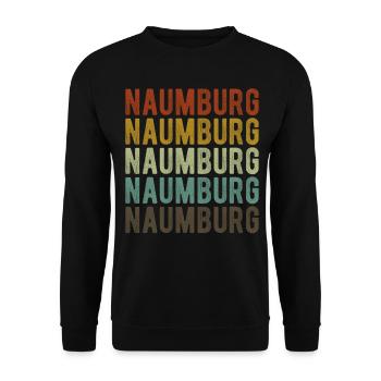 Naumburg Stadt Retro Vintage - Unisex Pullover - Schwarz - Vorne - Alina (178cm) & Michal (187cm)