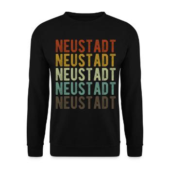 Neustadt Stadt Retro Vintage - Unisex Pullover - Schwarz - Vorne - Alina (178cm) & Michal (187cm)
