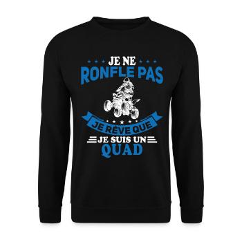 Je Ne Ronfle Pas Je Rêve Que Je Suis Un Quad - Sweat-shirt Unisexe - noir - Devant - Alina (178cm) & Michal (187cm)