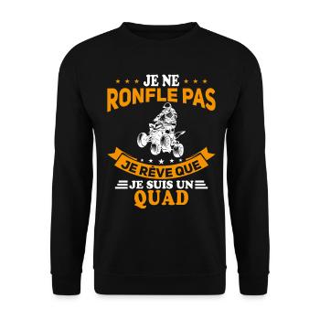 Je Ne Ronfle Pas Je Rêve Que Je Suis Un Quad - Sweat-shirt Unisexe - noir - Devant - Alina (178cm) & Michal (187cm)