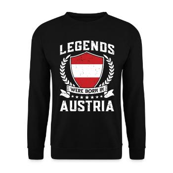 Vintage Design Austrian Flag Austria - Unisex Sweatshirt - black - Front - Alina (178cm) & Michal (187cm)