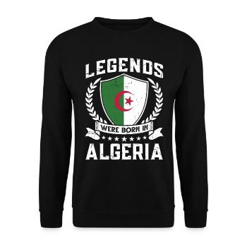Vintage Design Algerian Flag Algeria - Unisex Sweatshirt - black - Front - Alina (178cm) & Michal (187cm)