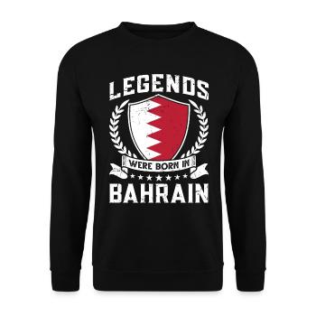 Vintage Design Bahraini Flag Bahrain - Unisex Sweatshirt - black - Front - Alina (178cm) & Michal (187cm)