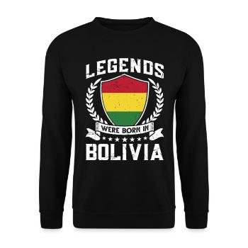 Vintage Design Bolivian Flag Bolivia - Unisex Sweatshirt - black - Front - Alina (178cm) & Michal (187cm)