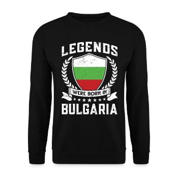 Vintage Design Bulgarian Flag Bulgaria - Unisex Sweatshirt - black - Front - Alina (178cm) & Michal (187cm)