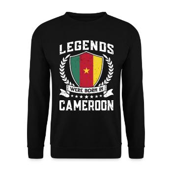 Vintage Design Cameroonian Flag Cameroon - Unisex Sweatshirt - black - Front - Alina (178cm) & Michal (187cm)