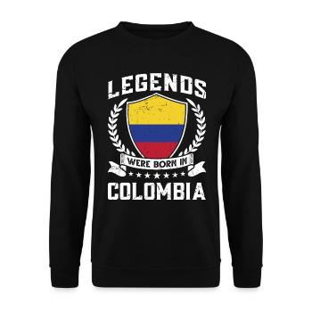 Vintage Design Drapeau Colombien Colombie - Sweat-shirt Unisexe - noir - Devant - Alina (178cm) & Michal (187cm)