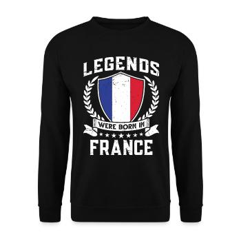 Vintage Design Français Drapeau France - Sweat-shirt Unisexe - noir - Devant - Alina (178cm) & Michal (187cm)