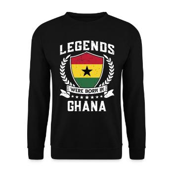 Vintage Design Ghanaische Flagge Ghana - Unisex Pullover - Schwarz - Vorne - Alina (178cm) & Michal (187cm)