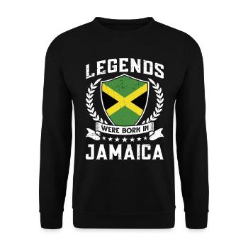 Vintage Design Jamaican Flag Jamaica - Unisex Sweatshirt - black - Front - Alina (178cm) & Michal (187cm)