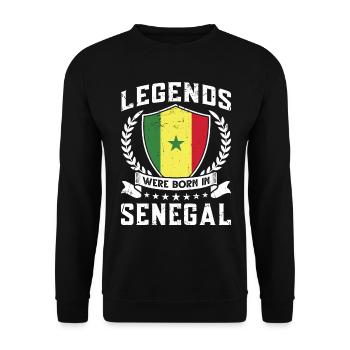 Vintage Design Drapeau Sénégal Sénégal - Sweat-shirt Unisexe - noir - Devant - Alina (178cm) & Michal (187cm)