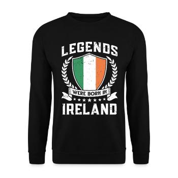Vintage Design Irish Flag Irland - Unisex Pullover - Schwarz - Vorne - Alina (178cm) & Michal (187cm)