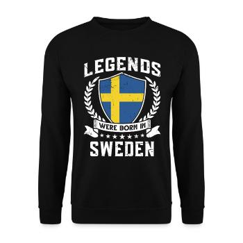 Vintage Design Drapeau suédois Suède - Sweat-shirt Unisexe - noir - Devant - Alina (178cm) & Michal (187cm)