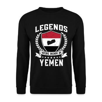 Vintage Design Drapeau Yéménite Yémen - Sweat-shirt Unisexe - noir - Devant - Alina (178cm) & Michal (187cm)