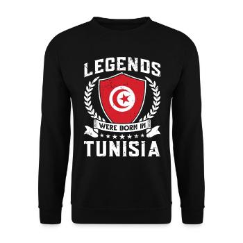 Vintage Design Tunisian Flag Tunisia - Unisex Sweatshirt - black - Front - Alina (178cm) & Michal (187cm)