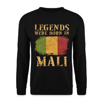 Vintage Design Drapeau Malien Mali - Sweat-shirt Unisexe - noir - Devant - Alina (178cm) & Michal (187cm)