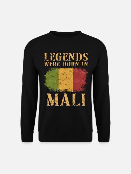 Vintage Design Malian Flag Mali - Unisex Pullover - Schwarz