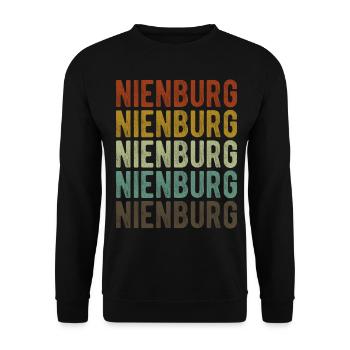 Nienburg City Rétro Vintage - Sweat-shirt Unisexe - noir - Devant - Alina (178cm) & Michal (187cm)