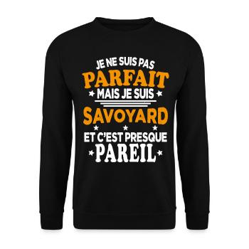 Je Ne Suis Pas Parfait Mais Je Suis Savoyard - Sweat-shirt Unisexe - noir - Devant - Alina (178cm) & Michal (187cm)