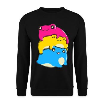 Pansexual Pride Kawaii Frog Bunch Pansexual - Unisex Sweatshirt - black - Front - Alina (178cm) & Michal (187cm)