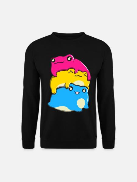 Pansexual Pride Kawaii Frog Bunch Pansexual - Unisex Sweatshirt - black