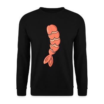 Sushi Shrimp Halloween Kostüm Sushi Liebhaber - Unisex Pullover - Schwarz - Vorne - Alina (178cm) & Michal (187cm)