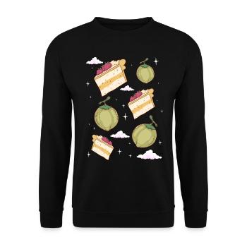 Angelcore Aesthetic Strawberry Cake Coconut - Unisex Sweatshirt - black - Front - Alina (178cm) & Michal (187cm)
