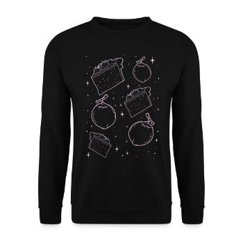 Angelcore Aesthetic Coconut Deathberry Cake - Unisex Sweatshirt - black - Front - Alina (178cm) & Michal (187cm)