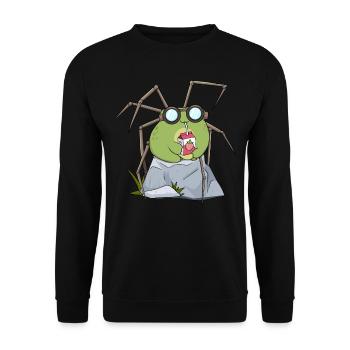 Biopunk Kawaii Frog Strawberry Milk - Unisex Sweatshirt - black - Front - Alina (178cm) & Michal (187cm)