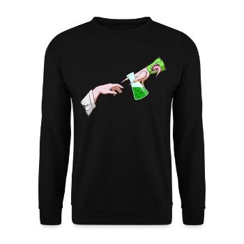 Biopunk Erschaffung des Adamskolbens Biopunk-Ästhe - Unisex Pullover - Schwarz - Vorne - Alina (178cm) & Michal (187cm)