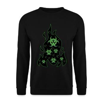 Biopunk Flame Biopunk Aesthetics - Unisex Sweatshirt - black - Front - Alina (178cm) & Michal (187cm)