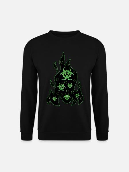 Biopunk Feuer Flamme Biopunk-Ästhetik - Unisex Pullover - Schwarz