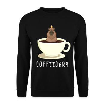 Drôle de café Capybara Café Jeu de mots Coffeeba - Sweat-shirt Unisexe - noir - Devant - Alina (178cm) & Michal (187cm)