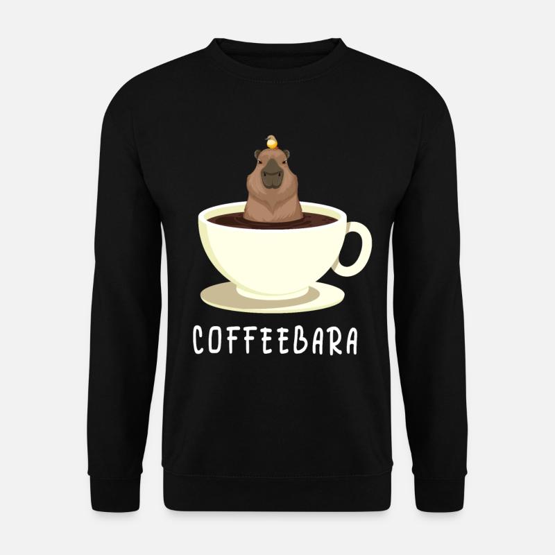 Lustiger Kaffee Capybara Kaffee Wortspiel Coffeeba - Unisex Pullover - Schwarz