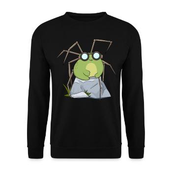 Biopunk Kawaii Frosch Niedliche Biopunk-Ästhetik - Unisex Pullover - Schwarz - Vorne - Alina (178cm) & Michal (187cm)
