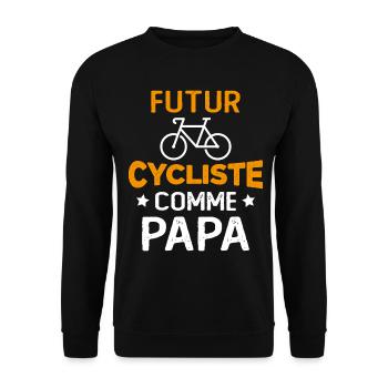 Futur cycliste comme papa - Sweat-shirt Unisexe - noir - Devant - Alina (178cm) & Michal (187cm)