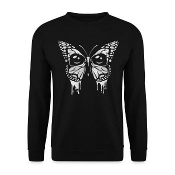 Zombiecore Esthétique Zombie Gothique Papillon - Sweat-shirt Unisexe - noir - Devant - Alina (178cm) & Michal (187cm)