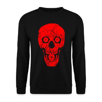 Zombiecore Ästhetik Gothic Totenkopf Zombie Weirdc - Unisex Pullover - Schwarz - Vorne - Alina (178cm) & Michal (187cm)