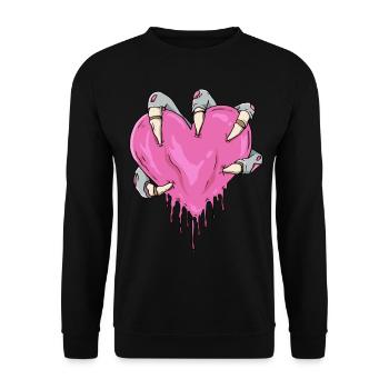 Zombiecore Esthétique Zombie Squelette Monster Main - Sweat-shirt Unisexe - noir - Devant - Alina (178cm) & Michal (187cm)