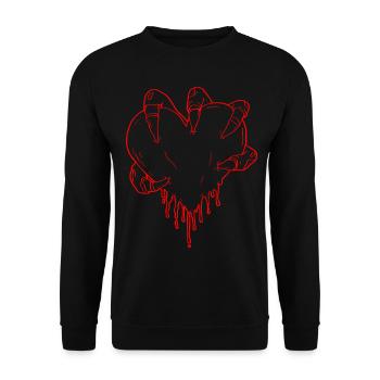 Zombiecore Esthétique Zombie Monster Hand Heart - Sweat-shirt Unisexe - noir - Devant - Alina (178cm) & Michal (187cm)