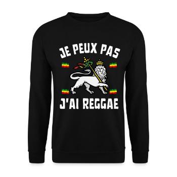 Je peux pas j'ai reggae - Sweat-shirt Unisexe - noir - Devant - Alina (178cm) & Michal (187cm)
