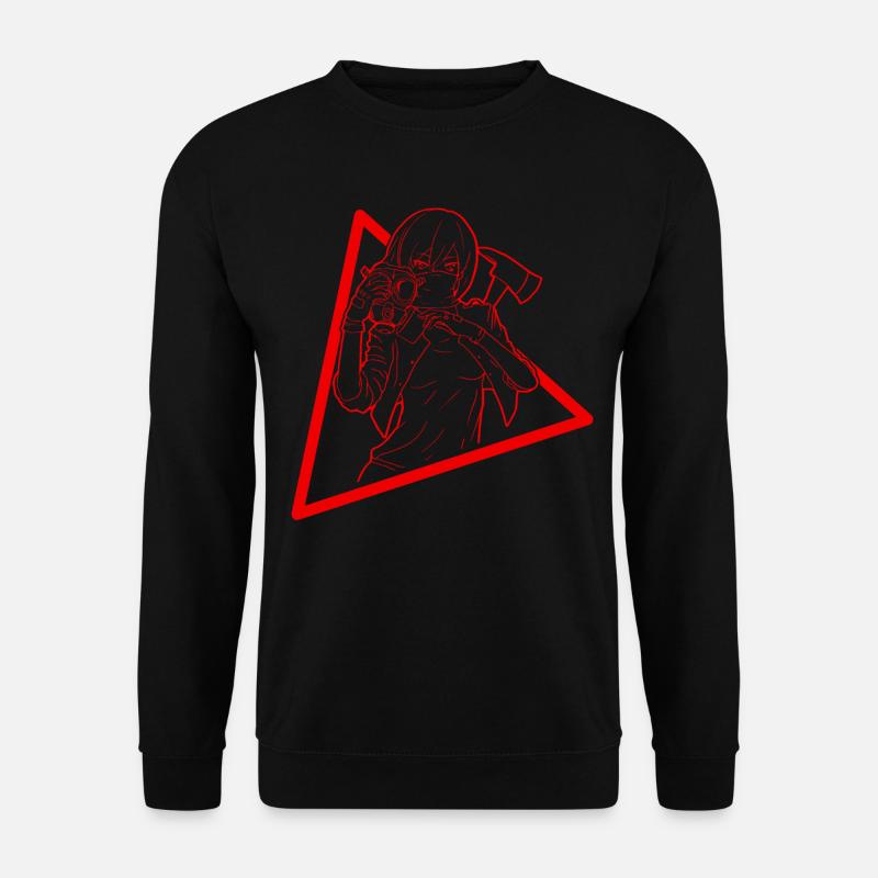 Zombiecore Ästhetische Anime Mädchen Maske - Unisex Pullover - Schwarz