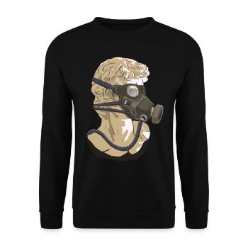 Zombiecore Aesthetic David Head Statue Mask - Unisex Sweatshirt - black - Front - Alina (178cm) & Michal (187cm)