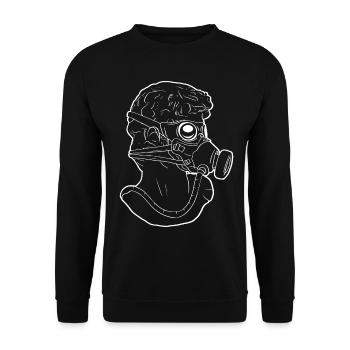 Zombiecore Aesthetic David Head Statue Mask - Unisex Sweatshirt - black - Front - Alina (178cm) & Michal (187cm)