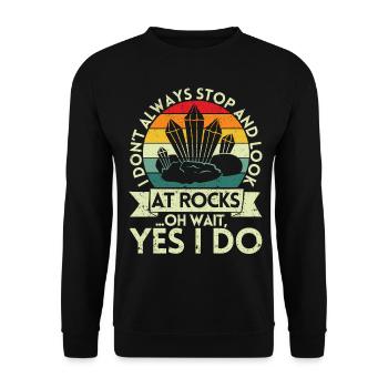 Funny Rock Hunting Geologist Rock Hunter - Unisex Sweatshirt - black - Front - Alina (178cm) & Michal (187cm)