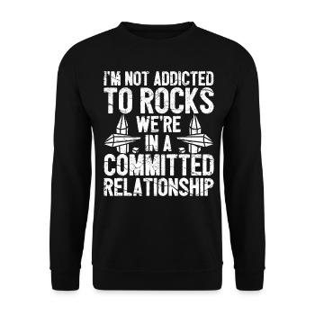 Drôle de chasseur de roches Géologue Rock Hunter - Sweat-shirt Unisexe - noir - Devant - Alina (178cm) & Michal (187cm)