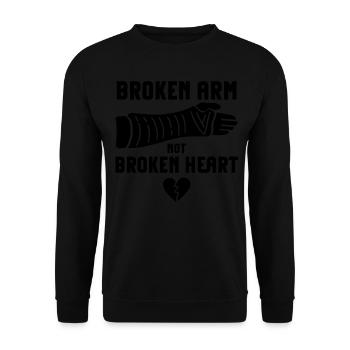 Funny broken arm not broken heart Ar - Unisex Sweatshirt - black - Front - Alina (178cm) & Michal (187cm)